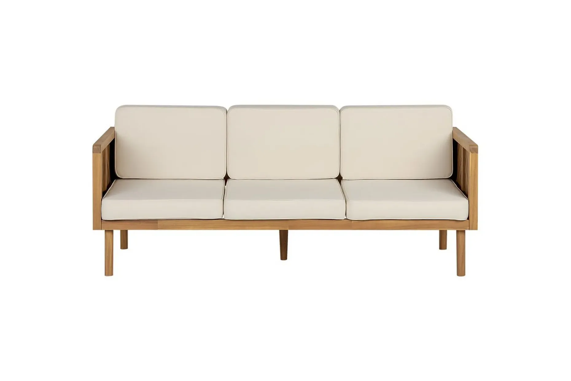 3-sitssoffa Beliani Baratti Light wood||Beige