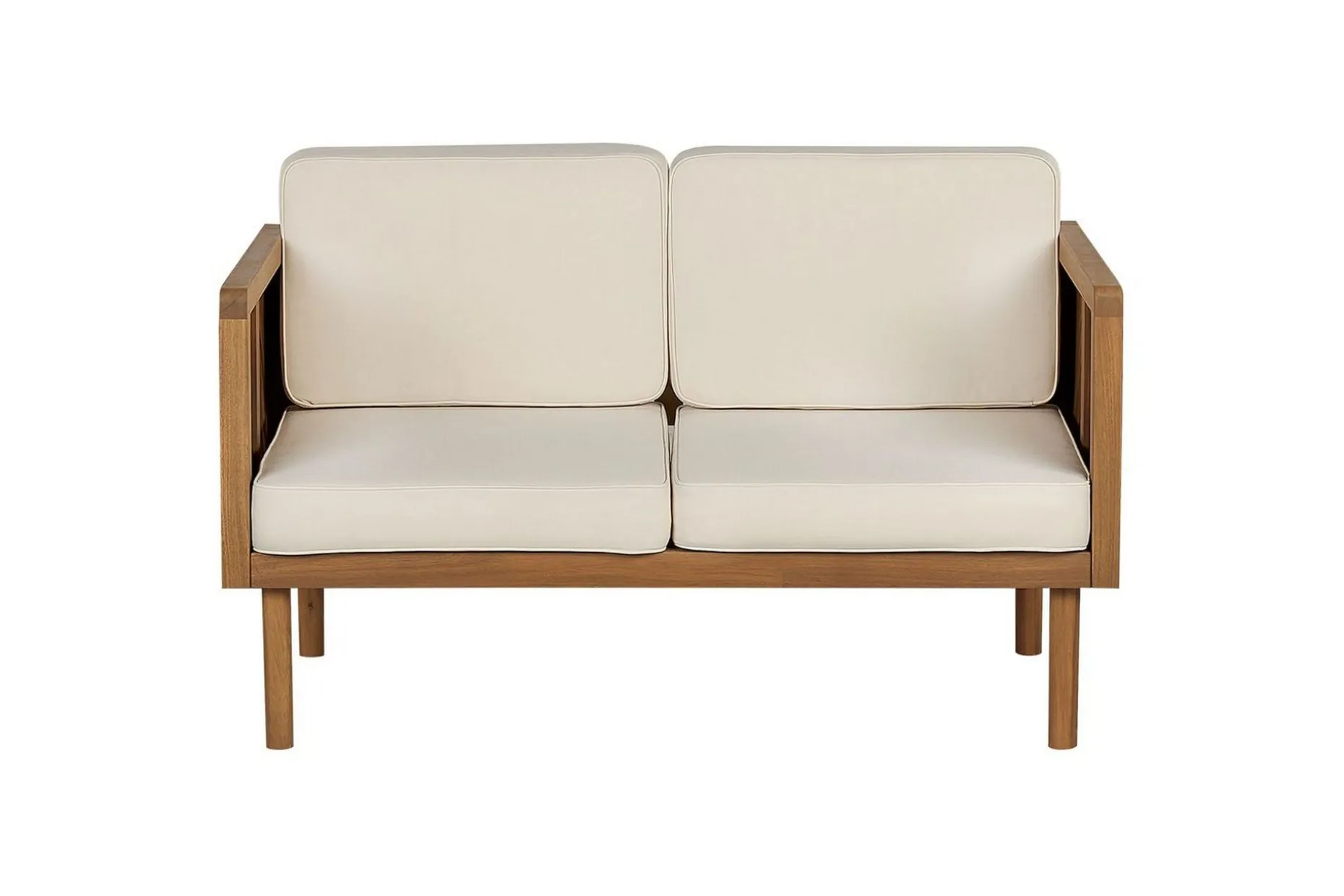 2-sitssoffa Beliani Baratti Light wood||Beige