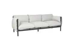 3-sitssoffa Beliani Esperia Grey, Black