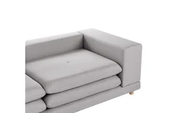2-sitssoffa Beliani Heden Beige/ljust trä Grey||Light colored wood