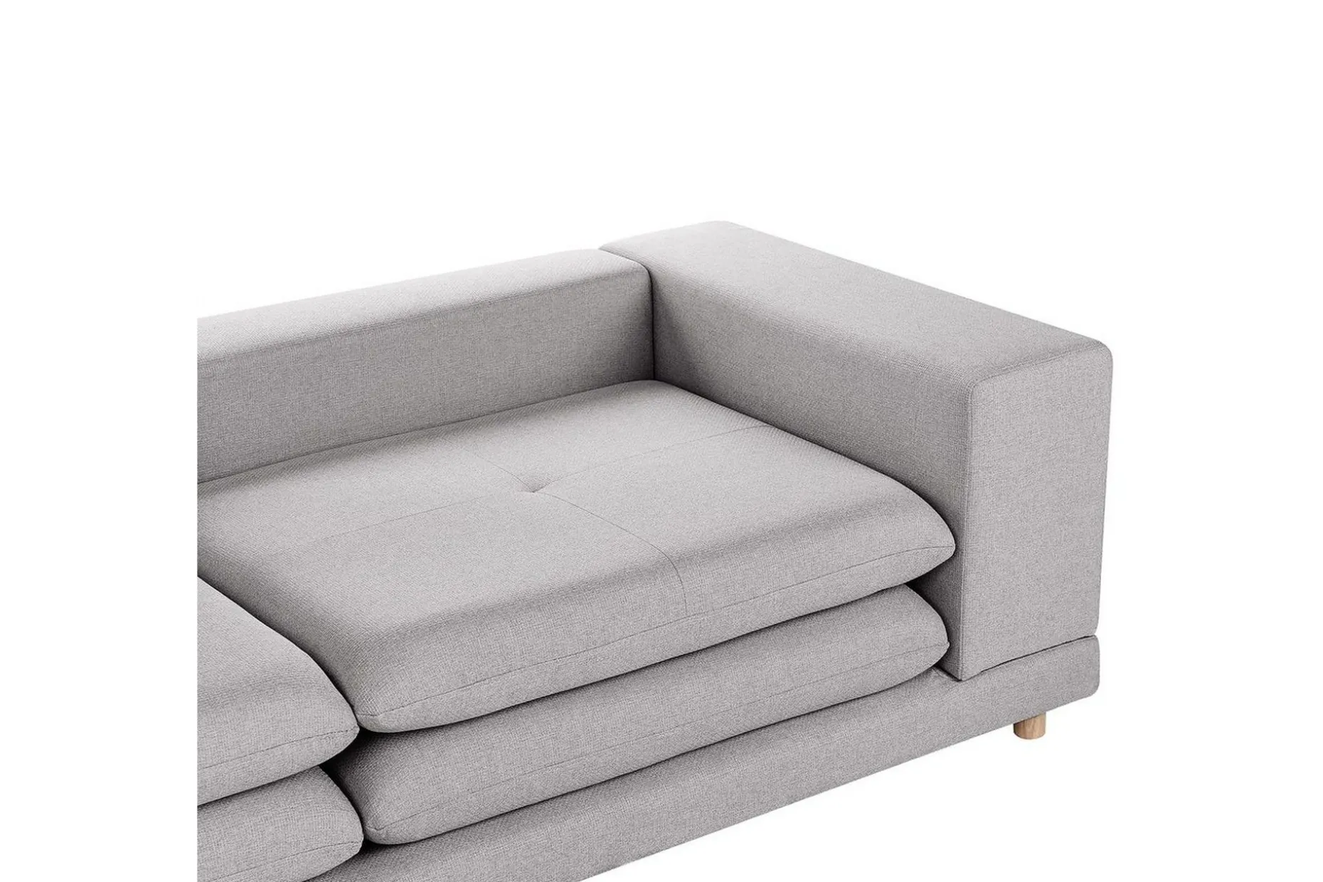 2-sitssoffa Beliani Heden Beige/ljust trä Grey||Light colored wood