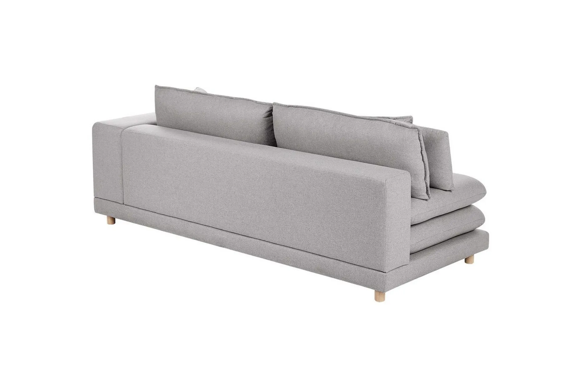 2-sitssoffa Beliani Heden Beige/ljust trä Grey||Light colored wood