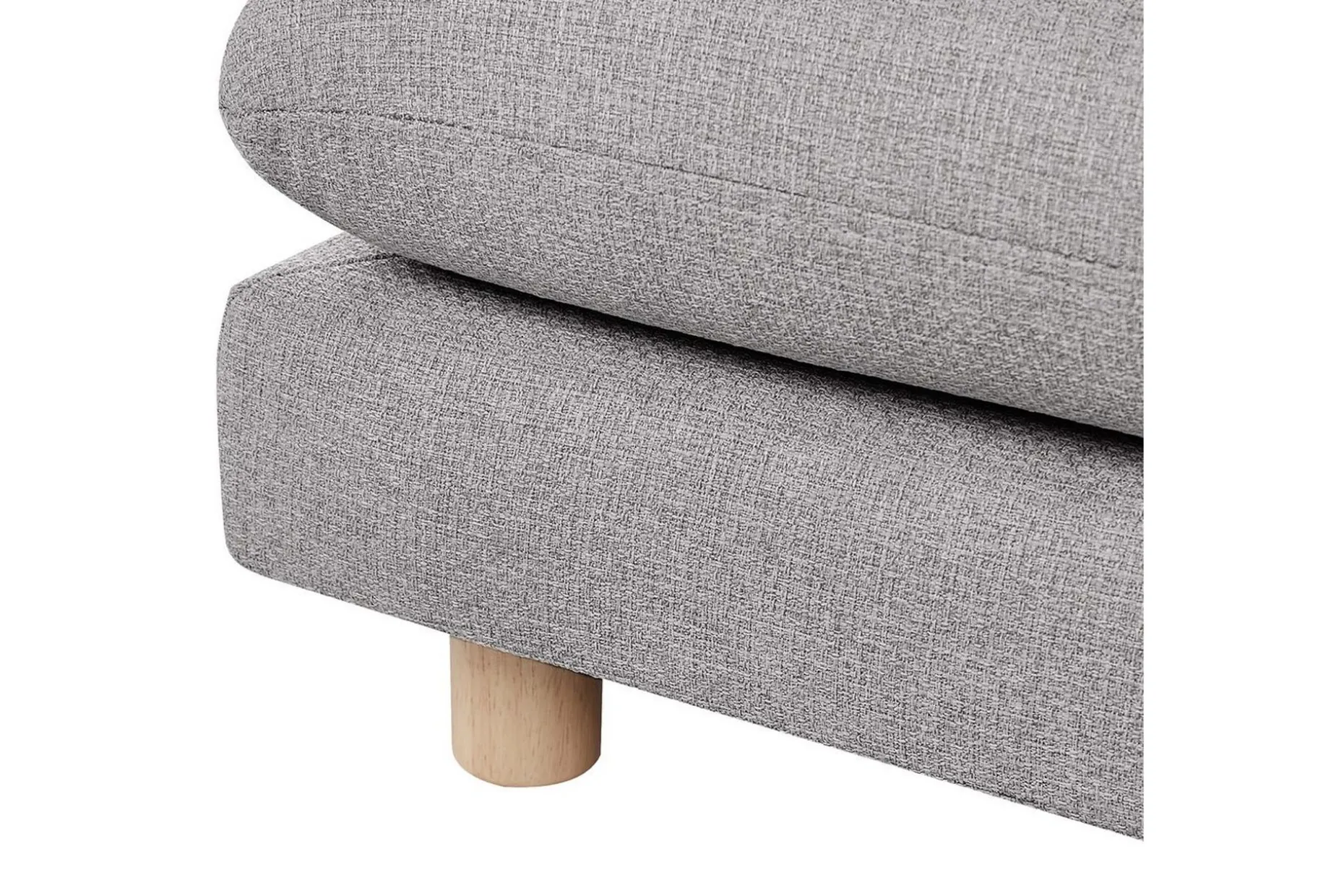 2-sitssoffa Beliani Heden Beige/ljust trä Grey||Light colored wood