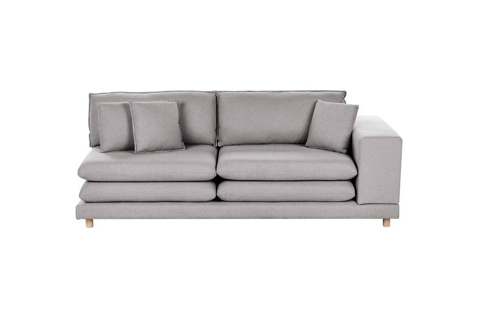 2-sitssoffa Beliani Heden Beige/ljust trä Grey||Light colored wood