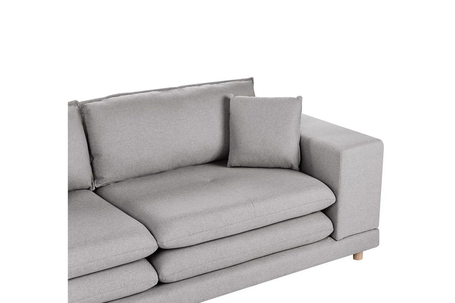 2-sitssoffa Beliani Heden Beige/ljust trä Grey||Light colored wood