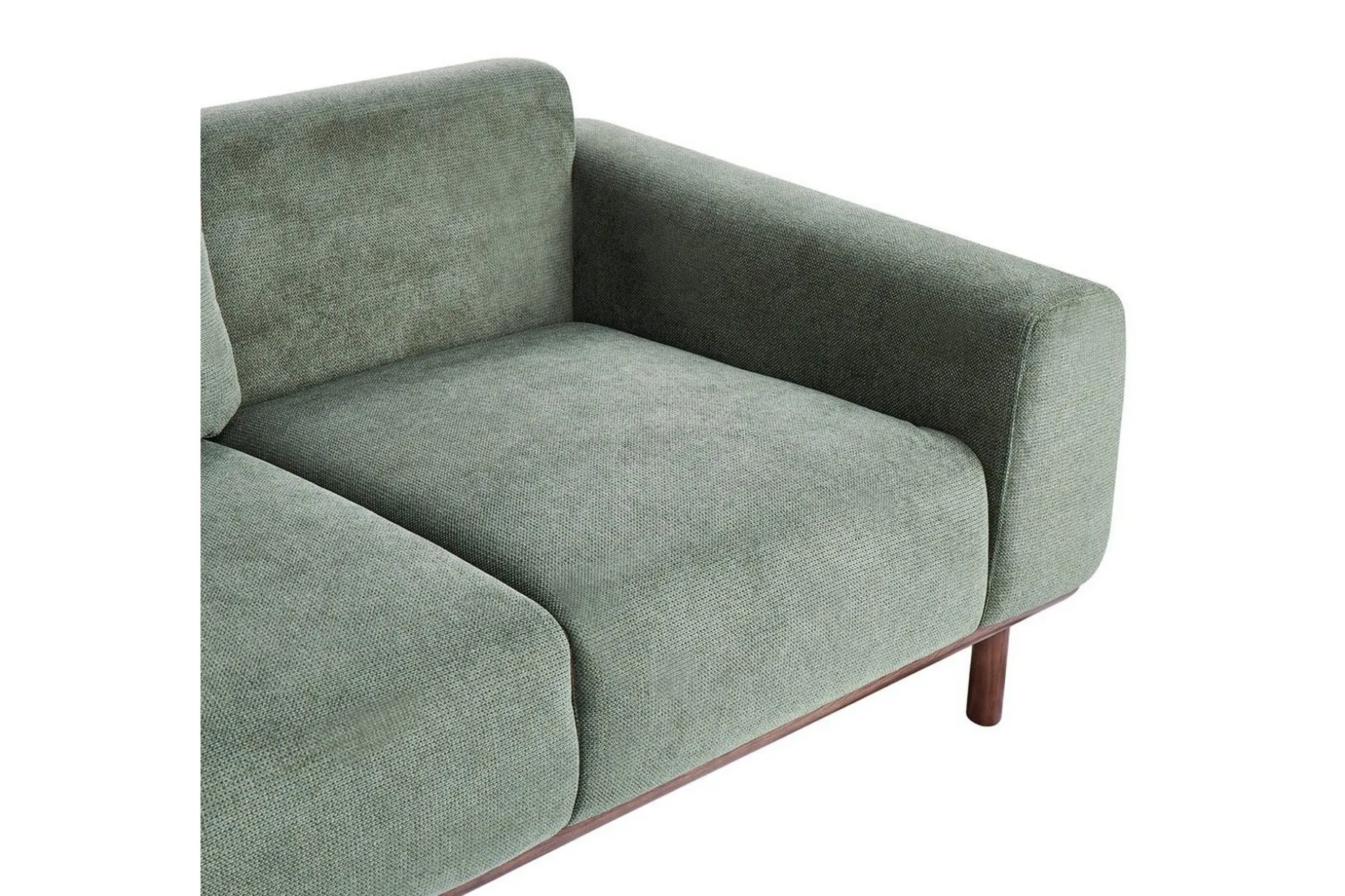 2-sitssoffa Beliani Laurila Beige, mörkt trä Green||Dark colored wood