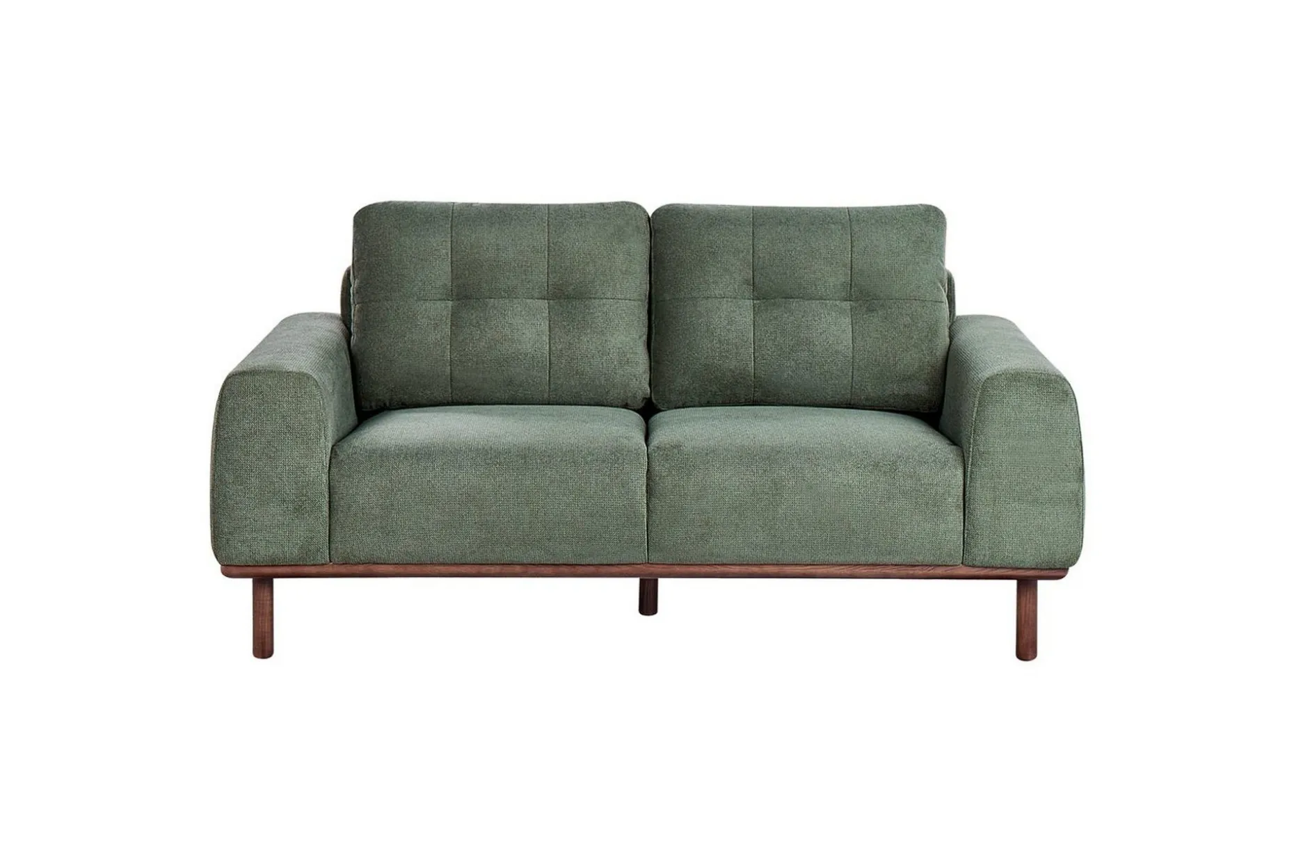 2-sitssoffa Beliani Laurila Beige, mörkt trä Green||Dark colored wood