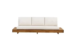 3-sitssoffa Beliani Marettimo Light wood||White