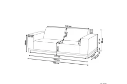 3-sitssoffa Beliani Rovigo Grey||White