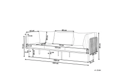 3-sitssoffa Beliani Senise Grey||White||Light wood