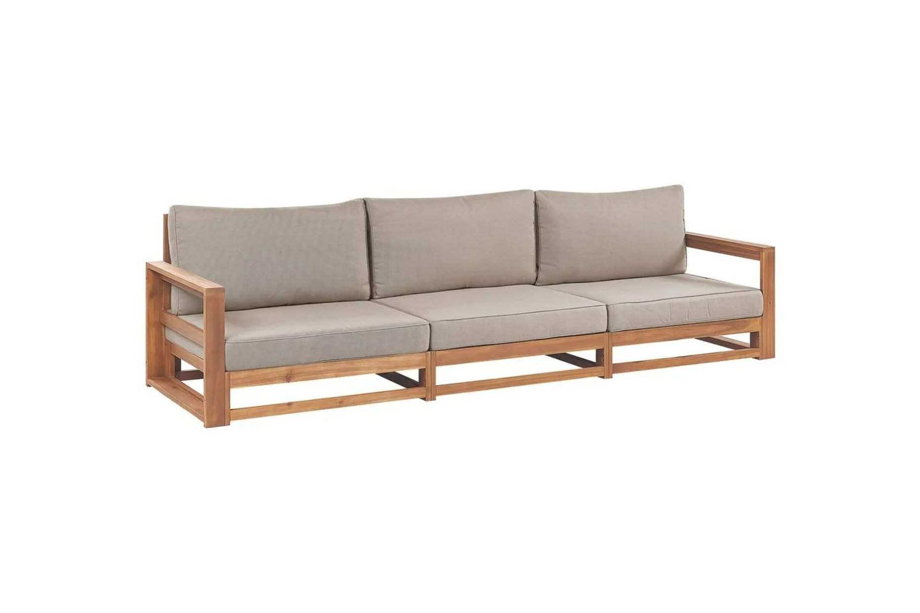 3-sitssoffa Beliani Timor Ljus trä/grått/beige, Ja Light wood||Grey||Beige