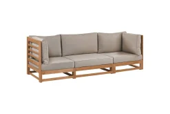 3-sitssoffa Beliani Trani Ljus trä/grått/beige, Ja Light wood||Grey||Beige