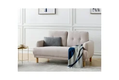 2-sitssoffa Beliani Tuve Beige, ljust trä, Bouclé Beige||Light colored wood VALUE_MISSING_2