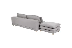 2-sitssoffa med fotpall Beliani Heden Beige/ljust trä Grey||Light colored wood
