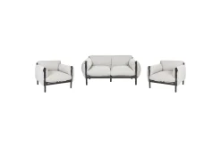 2-sitssoffa med fåtöljer Beliani Esperia Grey, Black