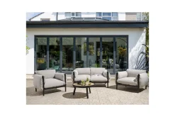 2-sitssoffa med fåtöljer Beliani Esperia Grey, Black