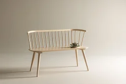 Sittebenk med ryggstøtte Venture Home Bobby sittebenk 120 cm Whitewash Hvitvasket