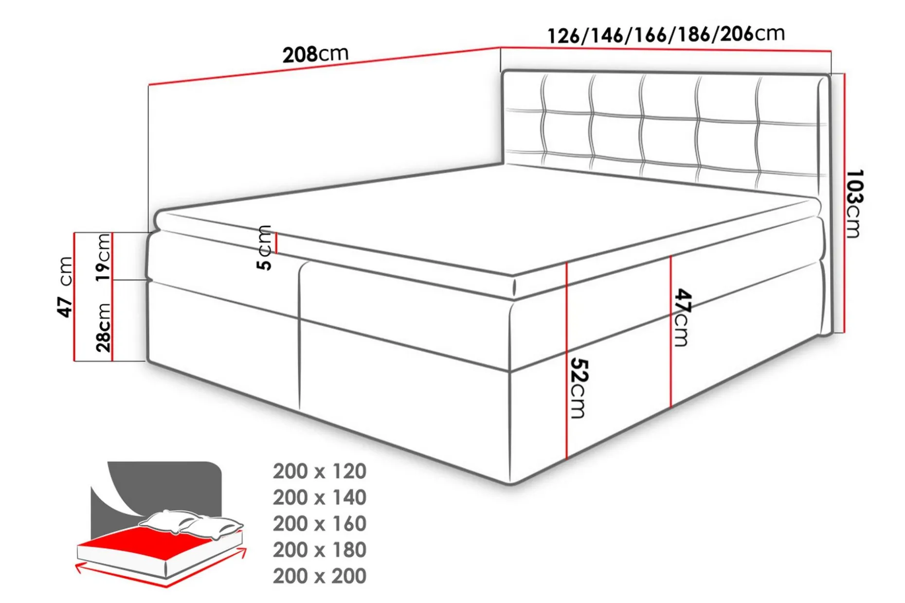 Skaftå kontinentalseng 200x200