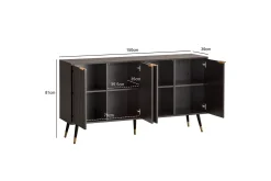 Skjenk Wohnling Foliert sponplate eikelook 150 cm 4 dører Moderne