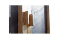 Skjenk Wohnling Massivt tre 80 cm 3D kant steinoptikk front 2 dører moderne