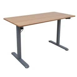 Skrivebord HOME4YOU Ergo Light med 1 motor 120x60x73-118 cm Eik/sølvgrå
