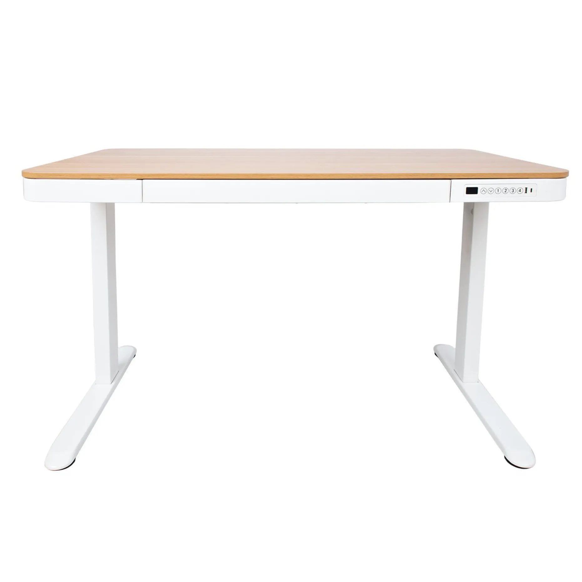 Skrivebord HOME4YOU Ergo med 1 motor 120x60x72-121 cm eik/hvit