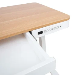 Skrivebord HOME4YOU Ergo med 1 motor 120x60x72-121 cm eik/hvit