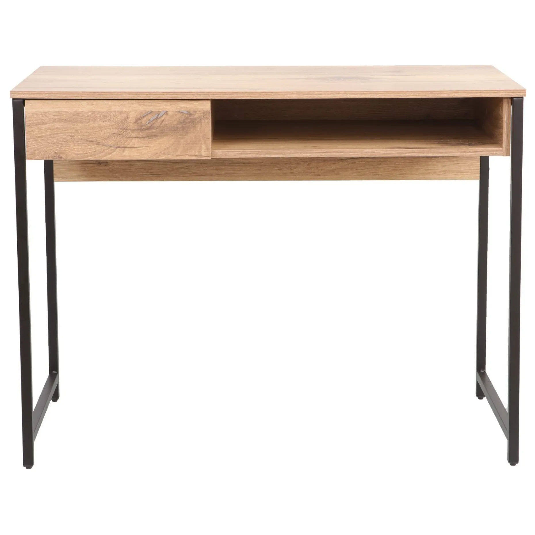 Skrivebord HOME4YOU 100x50x76 cm rustikk/svart