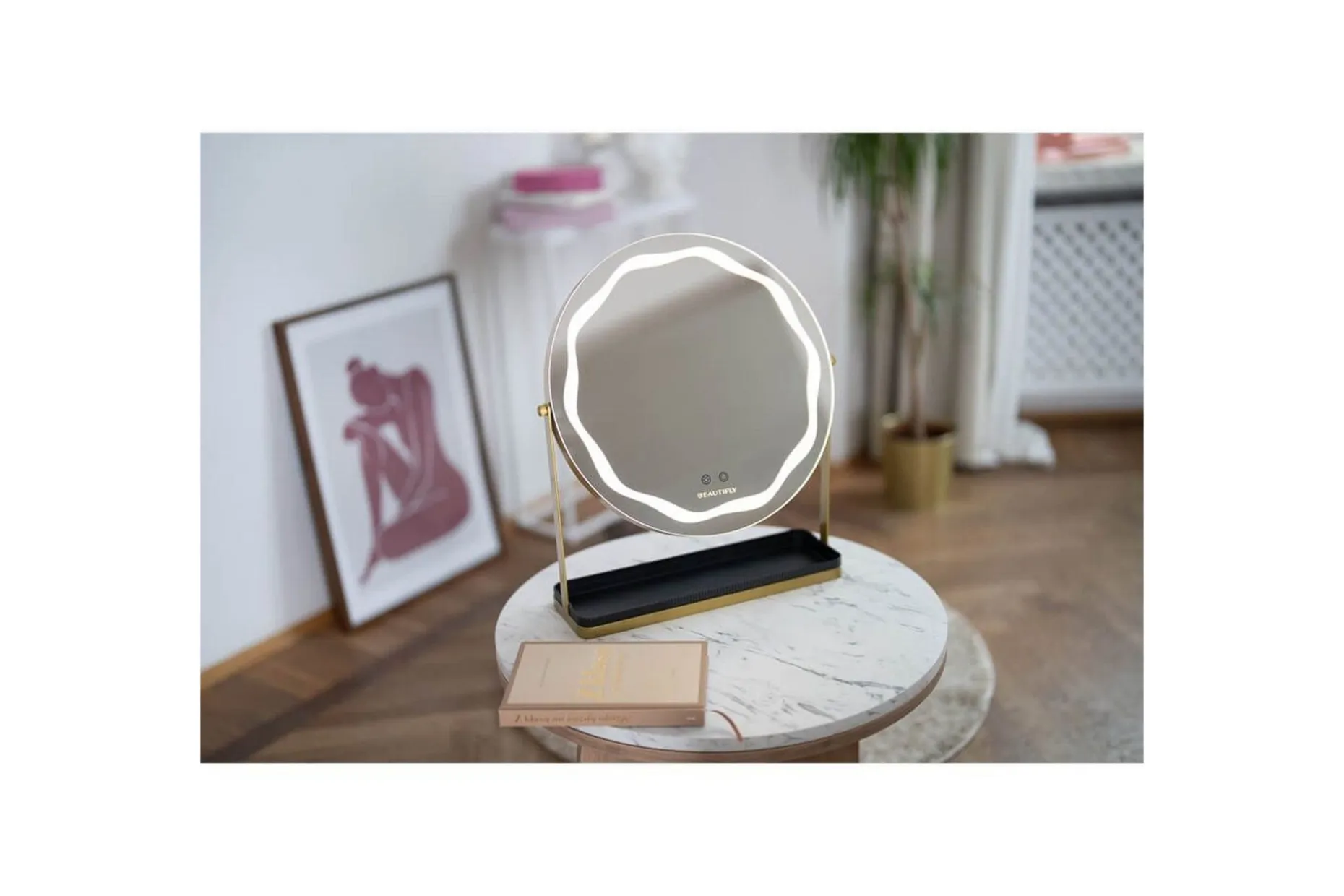Sminkespeil Beautifly Rund med LED-belysning
