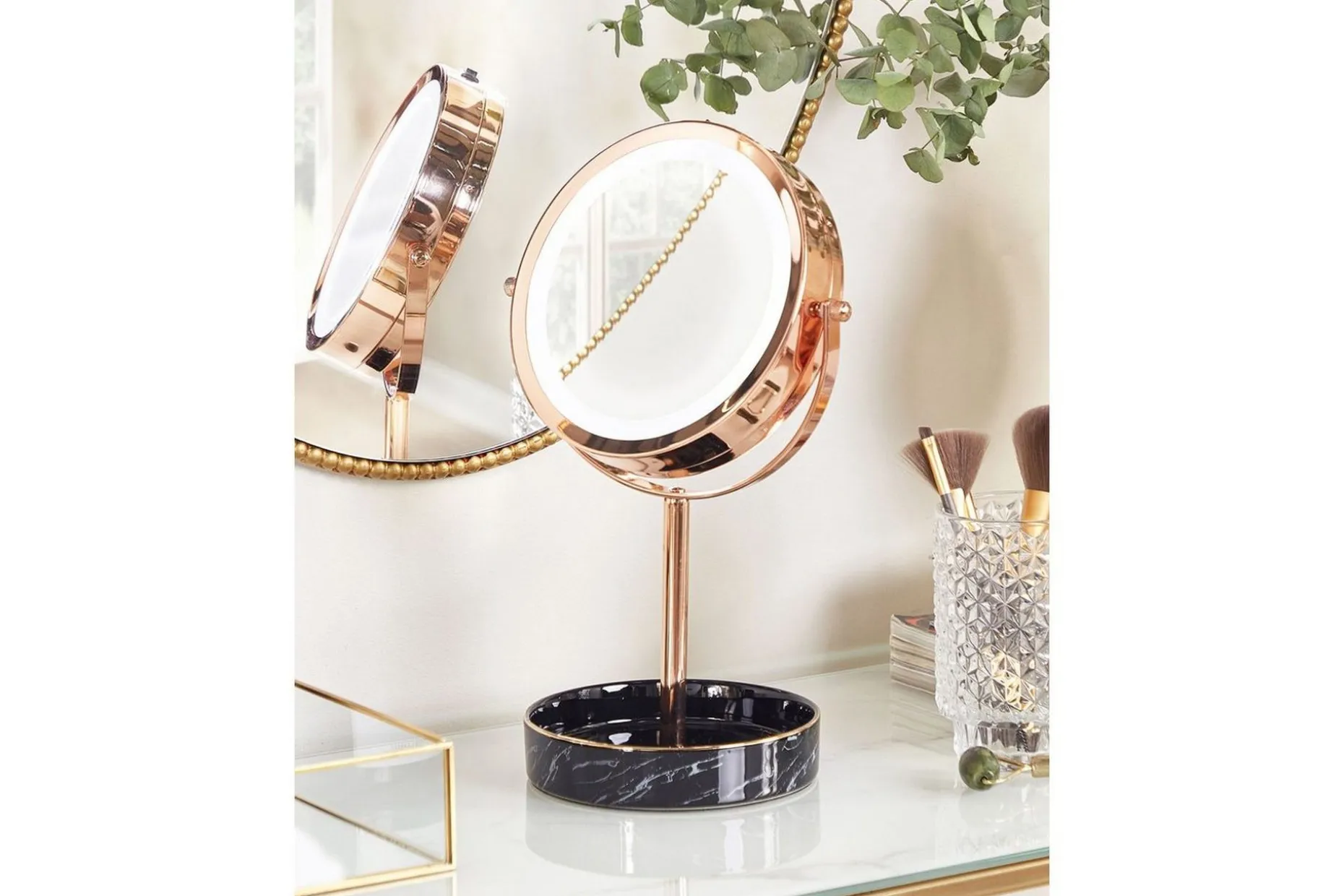 Sminkspegel Beliani Savoie Guld/Svart Rose||Black