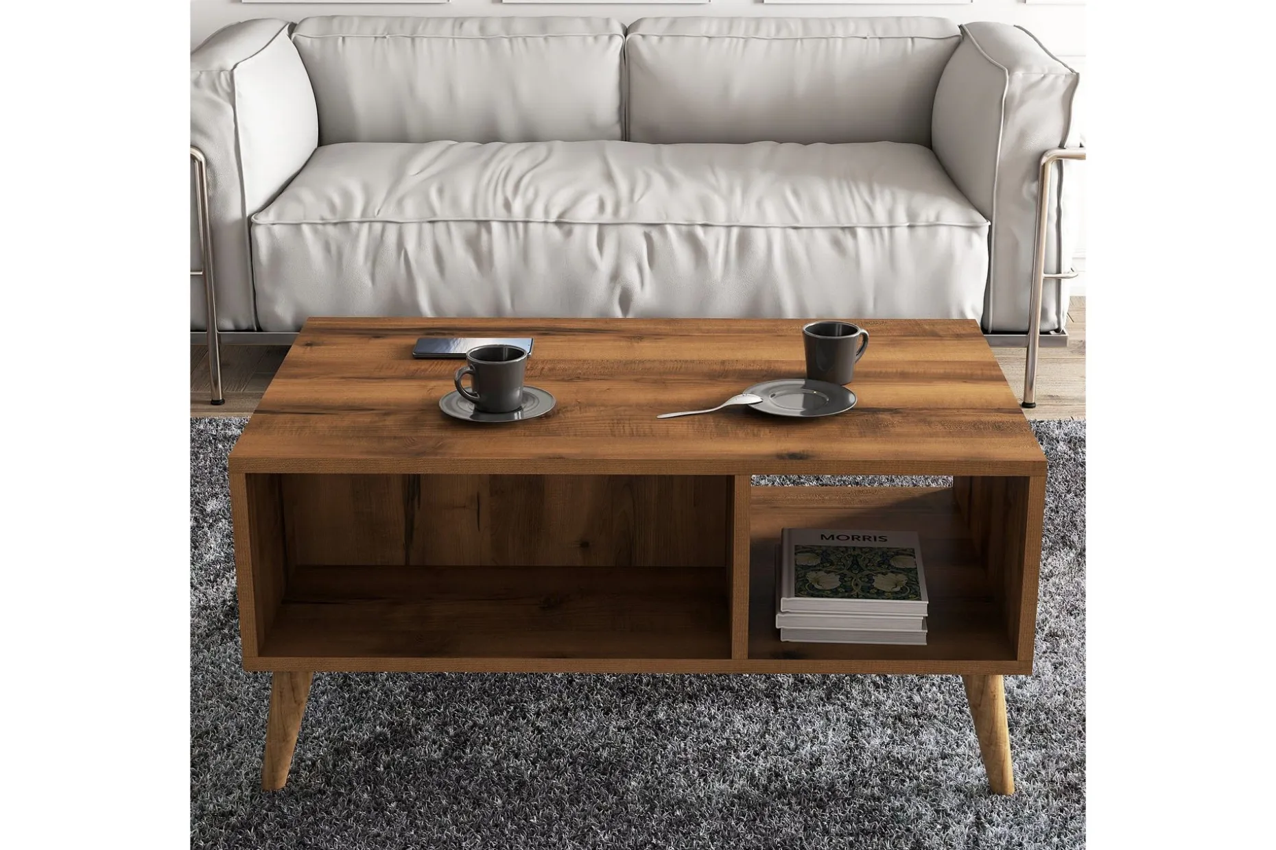 Sofabord Elrasmo sofabord 90x54x90 cm Brun