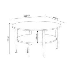 Sofabord HOME4YOU Lester lyst tre/beige 80x80x45 cm