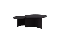 Sofabordsett Saltø 2stk Runde 85 cm/65 cm Tre Svart