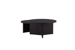 Sofabordsett Saltø 2stk Runde 85 cm/65 cm Tre Svart