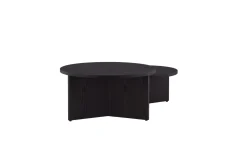 Sofabordsett Saltø 2stk Runde 85 cm/65 cm Tre Svart