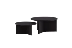 Sofabordsett Saltø 2stk Runde 85 cm/65 cm Tre Svart