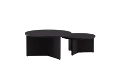 Sofabordsett Saltø 2stk Runde 85 cm/65 cm Tre Svart