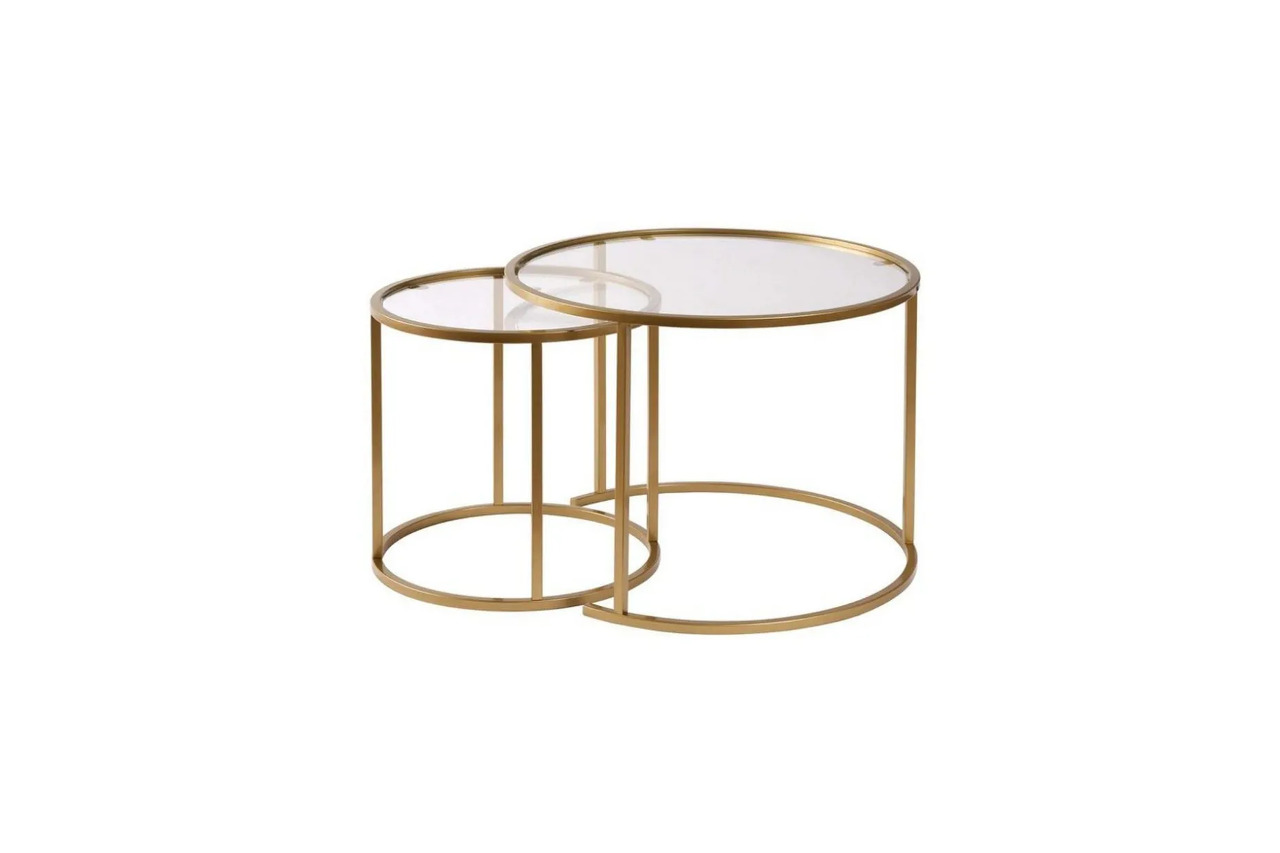 Sofabordsett 2 stykker Rikiya Liten Gulltransparent