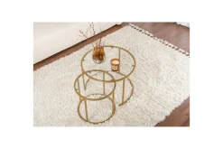 Sofabordsett 2 stykker Rikiya Liten Gulltransparent
