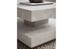 Sofabord Wohnling kvadrat 60 cm, steinoptikk stil, moderne utseende Beige