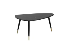 Sofabord Wohnling marmorstil 90 cm, trekantet moderne stil Svart marmor