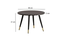 Sofabord Wohnling marmorutseende 60 cm rund, moderne stil Svart marmor