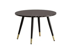 Sofabord Wohnling marmorutseende 60 cm rund, moderne stil Svart marmor