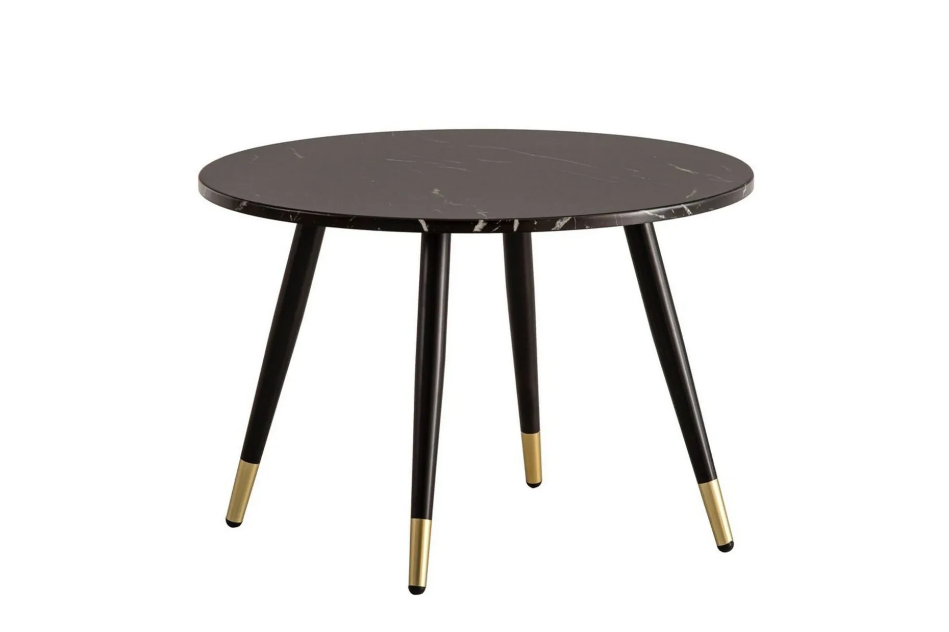 Sofabord Wohnling marmorutseende 60 cm rund, moderne stil Svart marmor