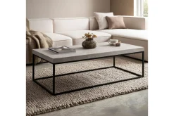 Sofabord Wohnling rektangulær 120 cm, steinoptikk, moderne utseende Beige