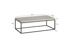 Sofabord Wohnling rektangulær 120 cm, steinoptikk, moderne utseende Beige