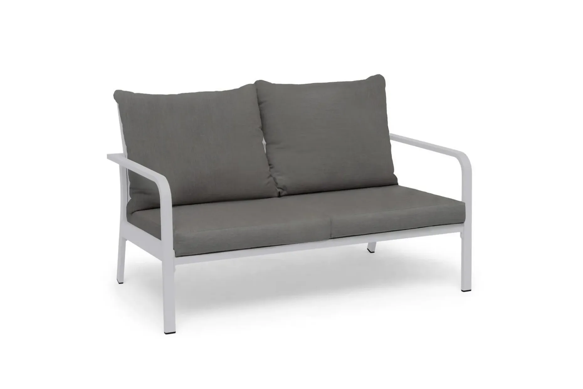 Sofa Hillerstorp Hånger Hvit ramme Puter gråbeige