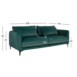 Sofa HOME4YOU Bianka 3-seter Grønn