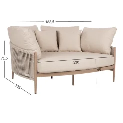 Sofa HOME4YOU Medina 163,5x135x71,5 cm beige