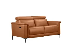 Sofa 2-seter Lund Kognac, Lær/PU, Elektrisk recliner